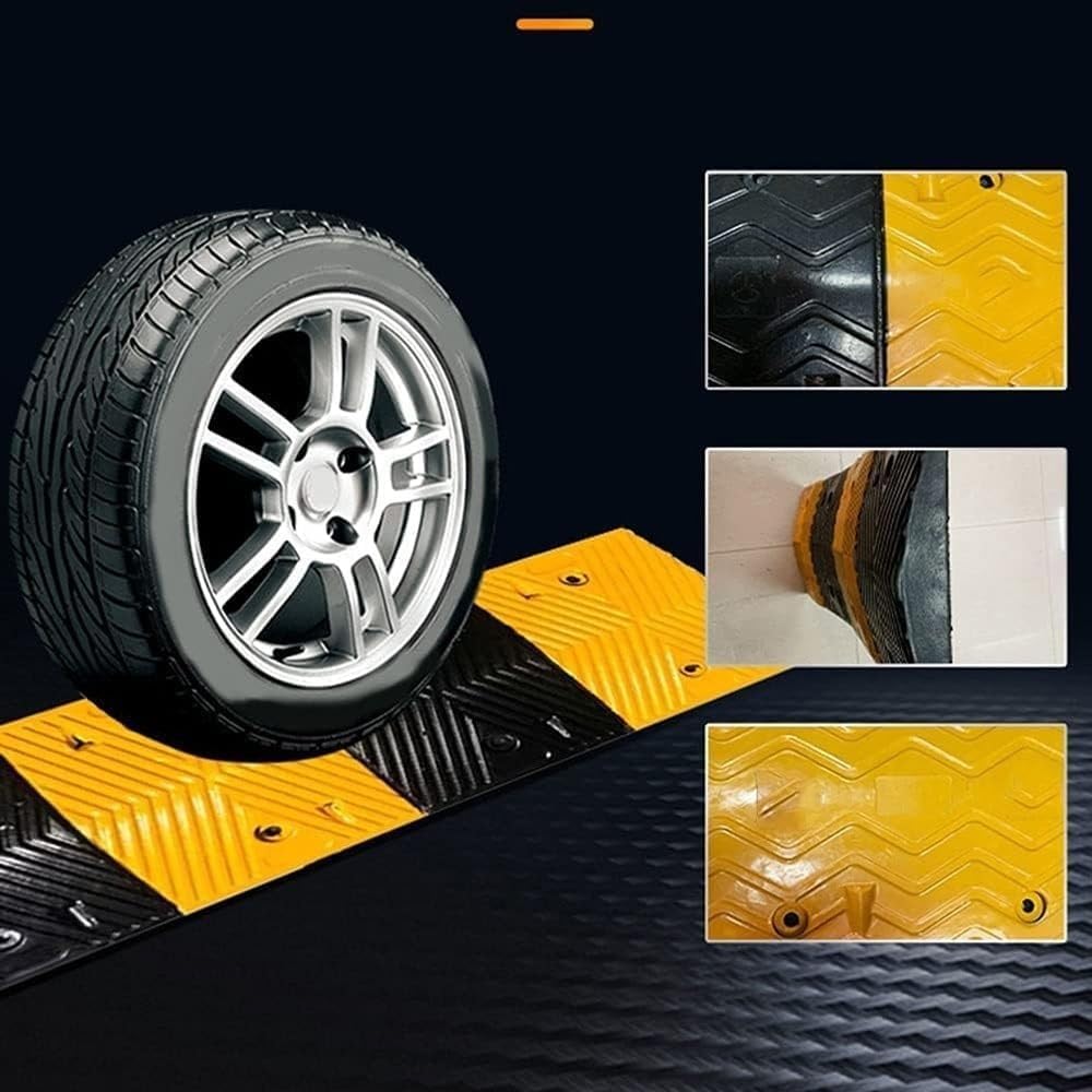 5' 6' Driveway Curb Ramps Heavy Duty Threshold Ramp 6600lbs Capacity Car Ramp Wheelchair Ramp Doorway, Non-Slip Surface Entry Ramp for Scooters Power Chairs(2.8' Rise/7cm)