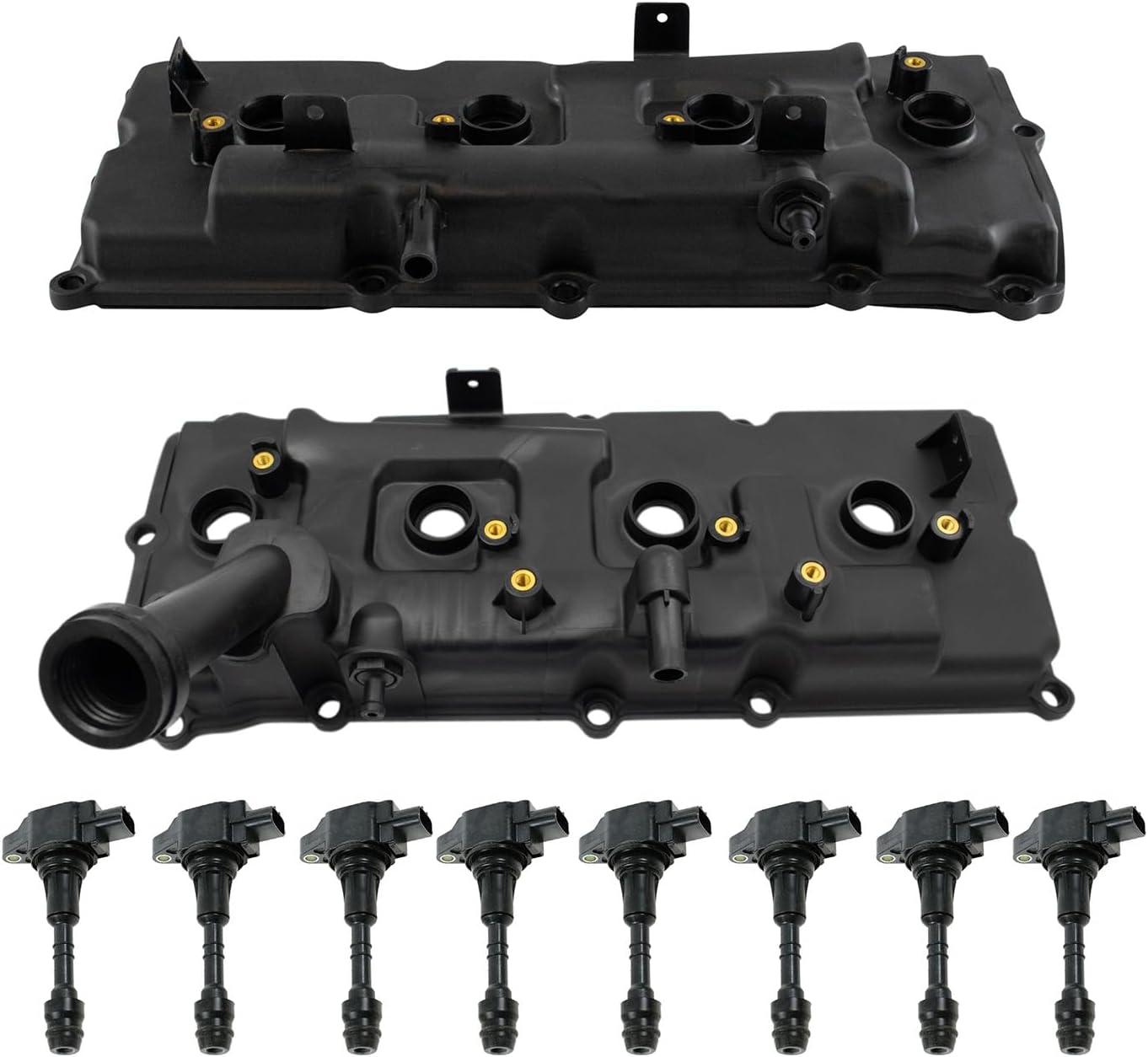 TRQ Ignition Coil Kit 10 Piece Valve Cover Compatible with 2007-2010 INFINITI QX56 2007-2015 Nissan Armada 2008-2012 Pathfinder 2008-2015 Titan 2012-2015 NV2500 2012-2015 NV3500