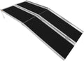 ECCPP Multifold Wheelchair Ramp 10ft Non Skid Threshold Ramp Aluminum Foldable Mobility Scooter Ramp Handicap Ramp for Steps, Home, Stairs, Doorways