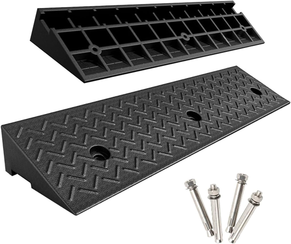 Rubber Curb Ramp Heavy Duty Rise Driveway Ramps Threshold Ramps for Loading Cars Vehicles Truck Scooter Bike Motorcycle(39.4x11.8x5.1in)