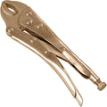 WEDO Locking Pliers 10-Inch,Non-Sparking Curved Jaw Locking Pliers with Wire Cutter,Beryllium Copper,DIN Standard,BAM Certificate,Die-forging