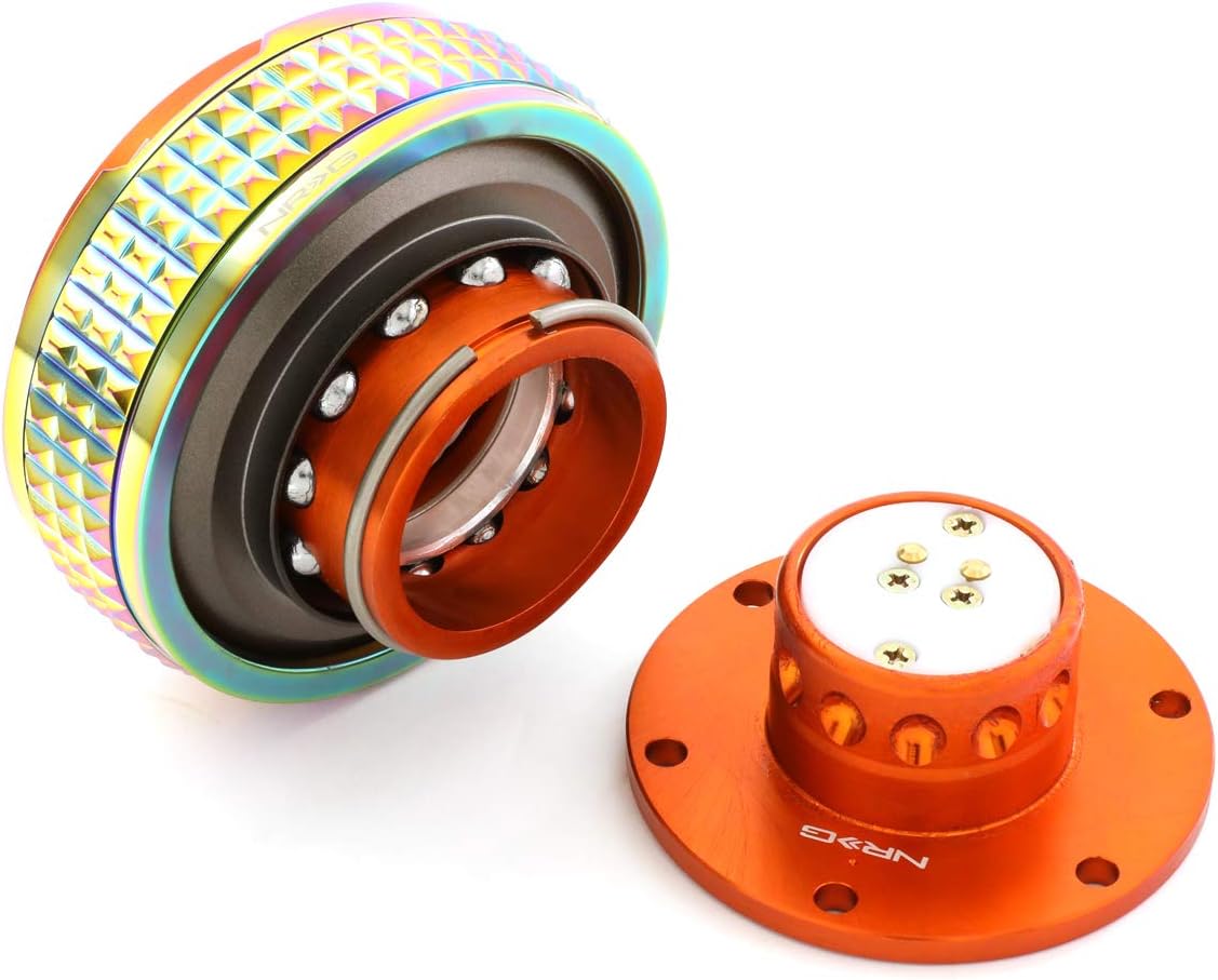 NRG Innovations SRK-210OR/MC Quick Release Kit (Orange Body / Neochrome Pyramid Ring)