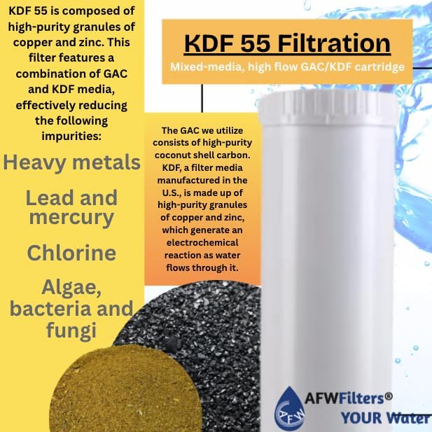 AFWFilters 20-inch 3 Stage High Flow Whole House Filter for Fluoride, Arsenic, Chlorine, & Heavy Metal Removal; Whole House City Water Filtration System