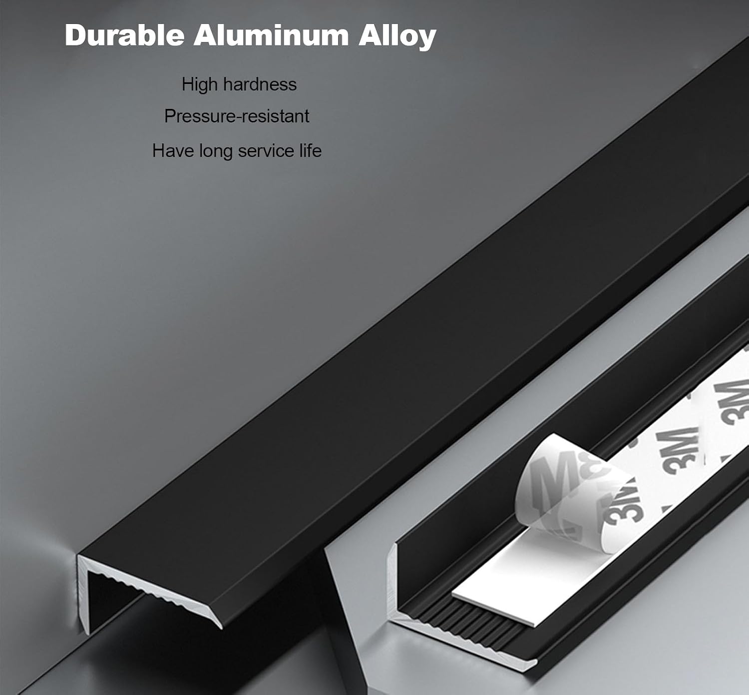 Gold Flooring Transition Strip Aluminum, Self Adhesive Stair Nosing for Wood to Tile/Doorways, Threshold/Stair Treads Decorative Edge Trim (Color : W 1.2cm(1/2in), Size : L180/71 in)