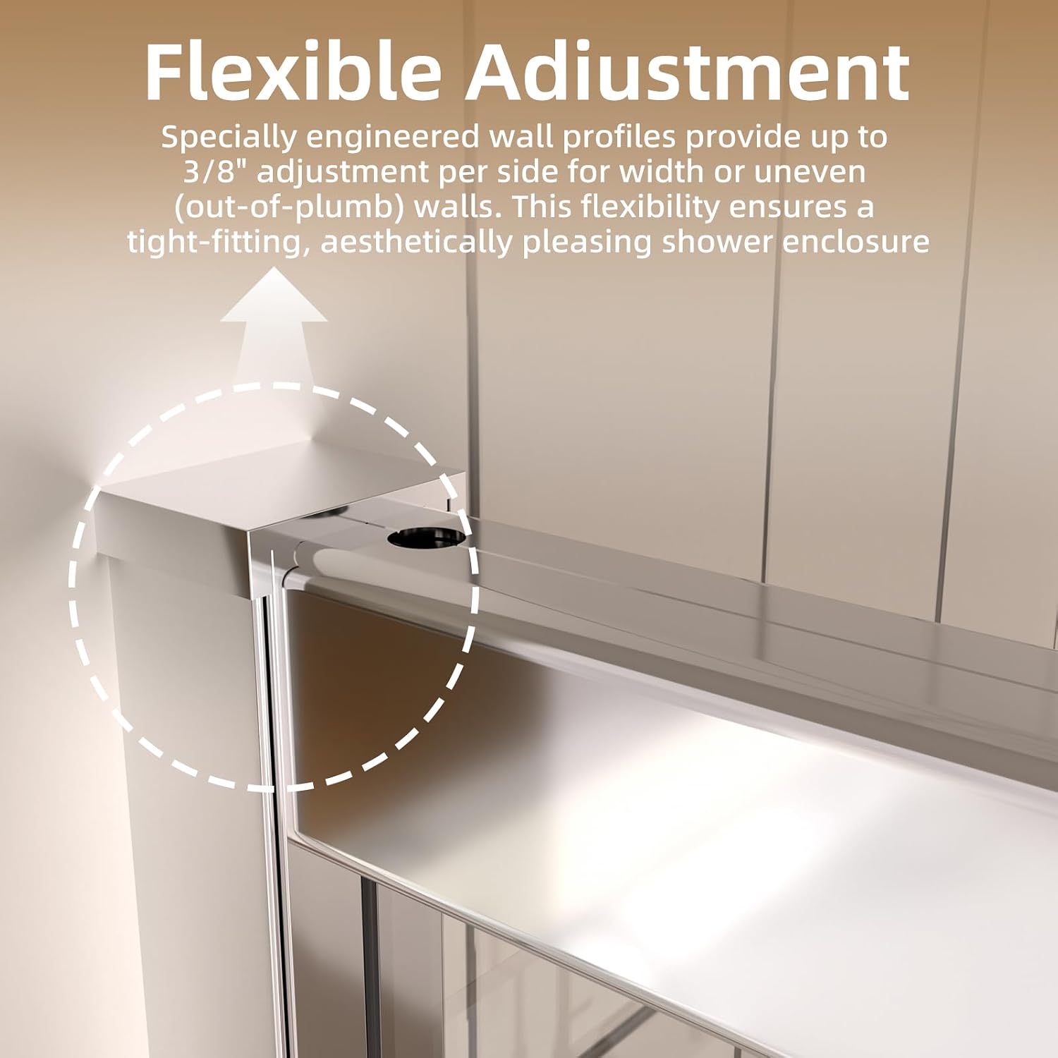 Royal Guard 32-36' W x 72' H Pivot Shower Door,Swing Shower Glass Doors with 1/4'(6mm) Clear SGCC Tempered Glass,Reversible Installtion,Chrome Finish