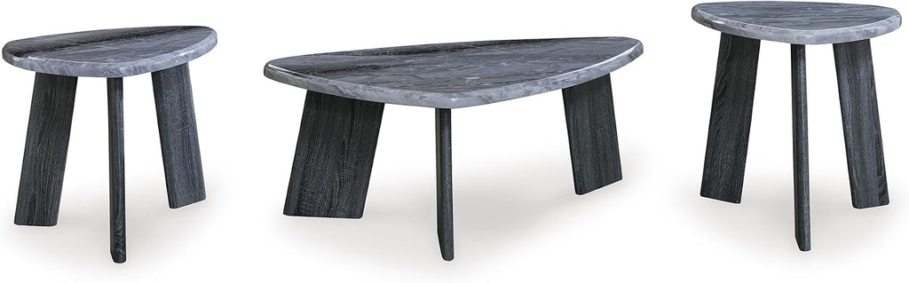 Signature Design by Ashley Bluebond Contemporary Table Set for Living Room, Set of 3, Gray