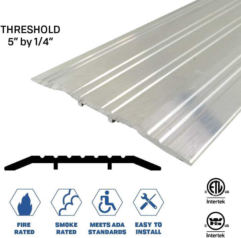 5'' Wide x 1/4'' High - Fire Rated/ADA Approved/Mill Aluminum Door Threshold/Saddle (3545) in (72''), FH (Flathead) Screw #10 x 1/2'' Supplied
