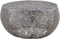 Pemberly Row Round Coffee Table, 32' W x 32' D x 16' H, Durable Aluminum Casting, Silver Finish, Modern Contemporary Design, Stylish Living Room Decor Centerpiece