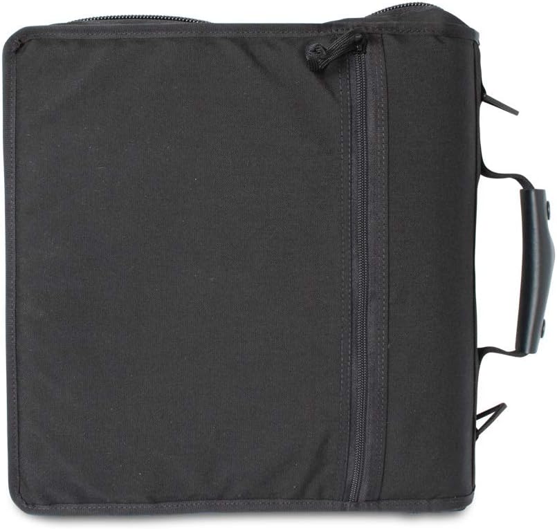 TACTICAL NOTEBOOK COVERS Tactical 3-Ring Binder Cover System | Zippered Padfolio Organizer Bag with Leather Handle | Fits 3' to 4' Binders | Durable Field Use Organizer (Black)