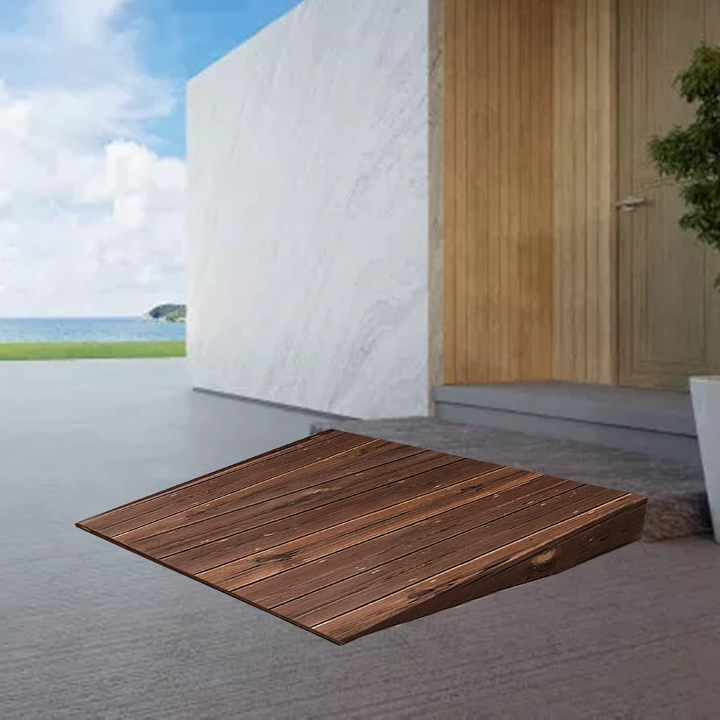 Ramps Door Threshold Ramp Interior Exterior, Portable Non Slip Wood Step Ramp/Doorway Wheelchair Ramp 3/4/ 5/6/ 8 Inch Rise, for Scooter Bike Access Home