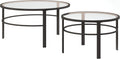 Henn&Hart Round Nested Coffee Table in Blackened Bronze, Coffee Table coffee tables for living room, studio apartment essentials, 36' Wide