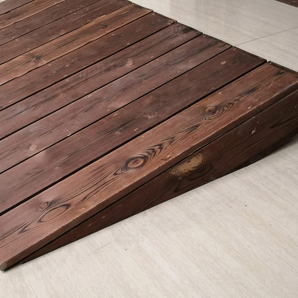 Wood Threshold Ramp Curb Ramp for Wheelchair - Non Slip Transition Ramp for Home/Front Door/Yard/Patio/Entry - 4 7 8 10 Rise, Doorway Ramp (60x70x20cm/24x28x8'')