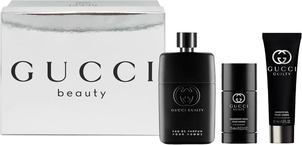 Gucci Guilty (M) 3Pcs Set: 3.0 Oz EDP + 75ml Deo + 1.69 Oz S/G