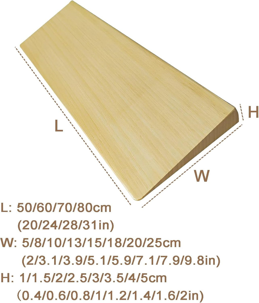 Ramp Wooden Rise Portable Wheelchair Ramp Step Stairs Transition for Home Garden Step Sheds Doors Outdoor(50 * 25 * 5cm/20 * 9.8 * 2in)