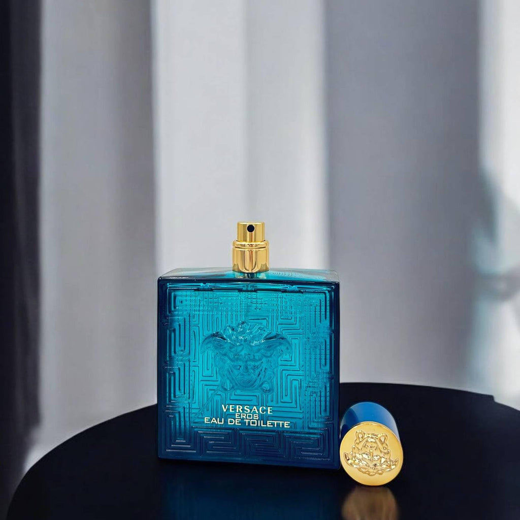 Versace Eros by Versace for Men - 3 Pc Gift Set 3.4oz EDT Spray, 10ml EDT Spray, Blue Trousse