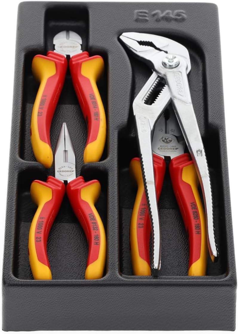 Gedore 1500 ES-VDE 145 VDE pliers set in 1/3 ES tool module