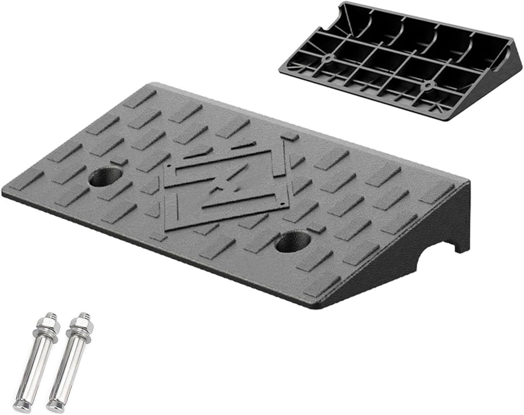 Curb Ramp, 1.6' to 8' Rise Threshold Ramps for Doorways, 22000lbs Heavy Duty, for Forklifts, Trucks, Buses, Cars, Wheelchairs, Bikes(50x30x14cm/19.7x12x5.5in)