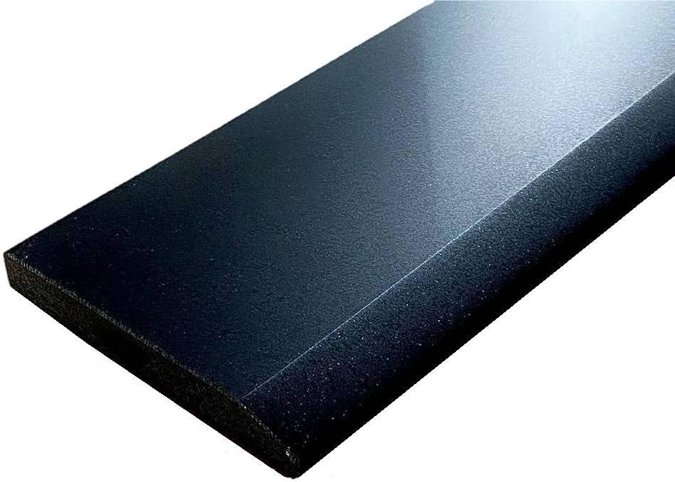 Tenedos Single Hollywood One High Beveled Absolute Black Marble Granite Doorway Floor Threshold Tile (Marble Saddle) Polished, Maintenance Free, Stain Resistant - (6' x 36')