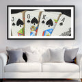 Begin Home Decor C1FM2448ZZD8WK 24 x 48 in. Card Game Spades Royal Flush Closeup - Framed Matted Print