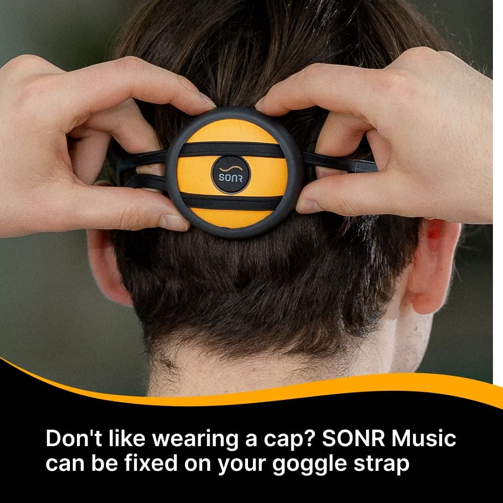 SONR Music 2-in-1 Bundle: Sunny Yellow Open-Ear Underwater Music Player for Swimmers with Matching Storage Case