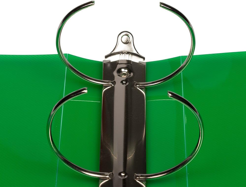 JAM PAPER Plastic 3 inch Binders - Green 3 Ring Binder - Bulk 10/Pack