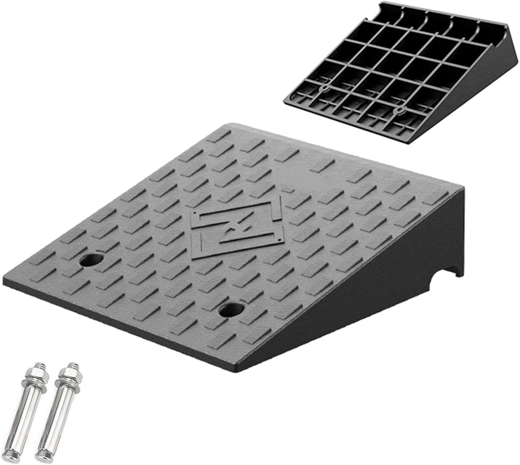 Curb Ramp, 1.6' to 8' Rise Threshold Ramps for Doorways, 22000lbs Heavy Duty, for Forklifts, Trucks, Buses, Cars, Wheelchairs, Bikes(50x50x9cm/19.7x19.7x3.5in)