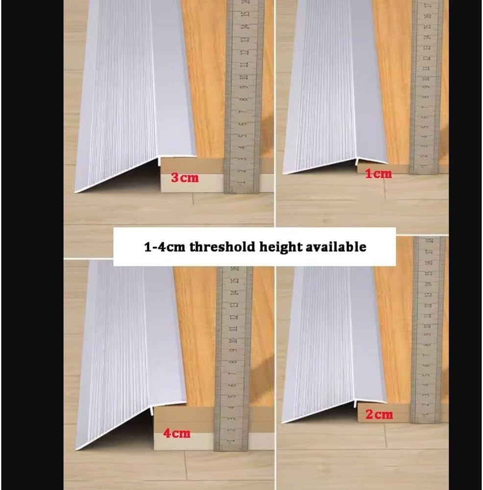 36 inch Metal Floor Transition Strip Replacement, Home Entry Ramp Extra Wide Reducer Gap Cover for Doorways, Threshold Ramps for Wheelchair Wood Tile Floors ( Color : Purple Gold , Size : 10*90cm(3ft)