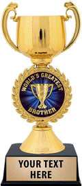 Crown Awards Worlds Greatest Brother Trophy, 7 1/4' Gold World's Greatest Brother Award Prime