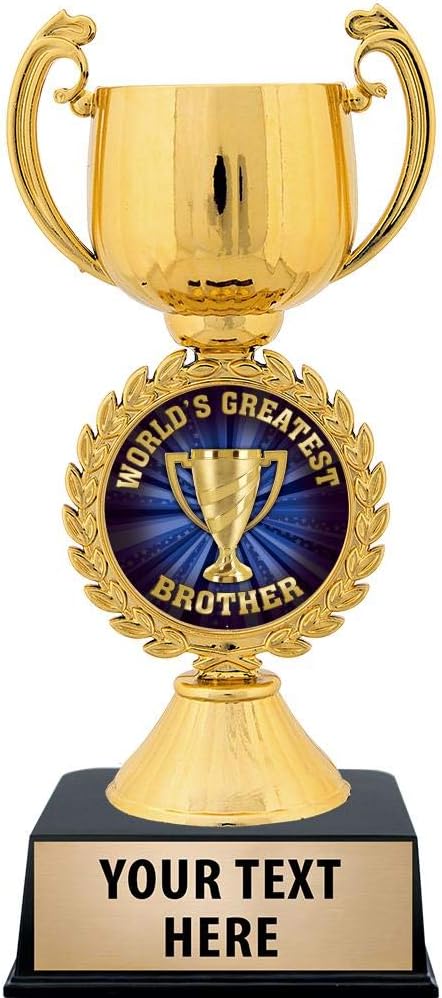 Crown Awards Worlds Greatest Brother Trophy, 7 1/4' Gold World's Greatest Brother Award Prime