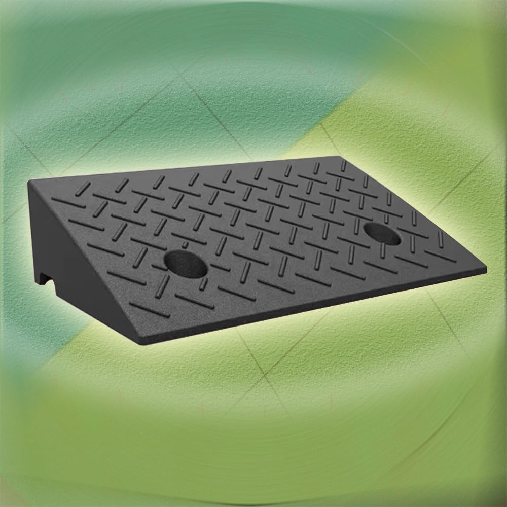 Curb ramp,Driveway ramp, 2' 5' 7' Rise Doorway Threshold Ramp, Steps Transition for Warehouse Sidewalk(50x30x14cm)