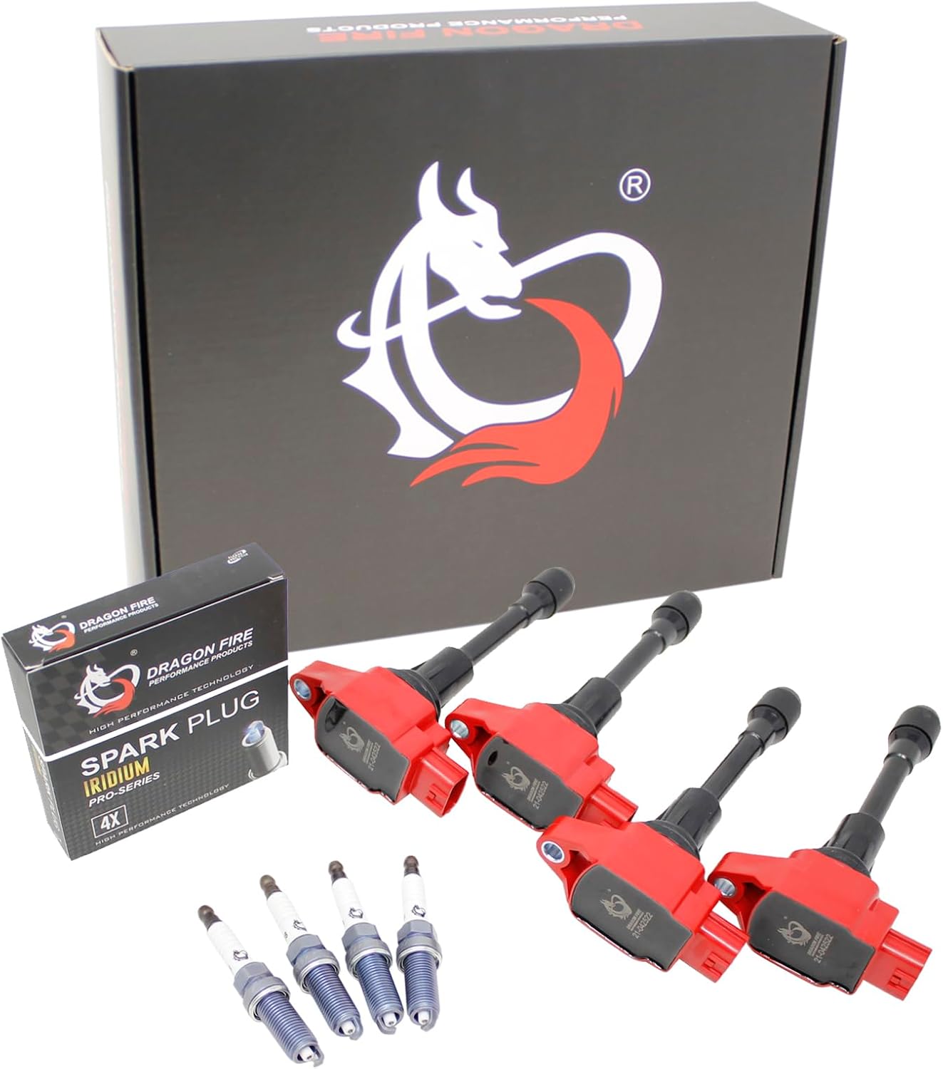 DRAGON FIRE PERFORMANCE Ignition Coils IRIDIUM Spark Plugs Compatible With 02-11 Civic 03-07 Honda Accord 02-09 CRV 2003-2011 Element 02-06 Acura RSX 2.0L 2.4L K20 K24 Replaces UF311 Oem Fit Kit-1571
