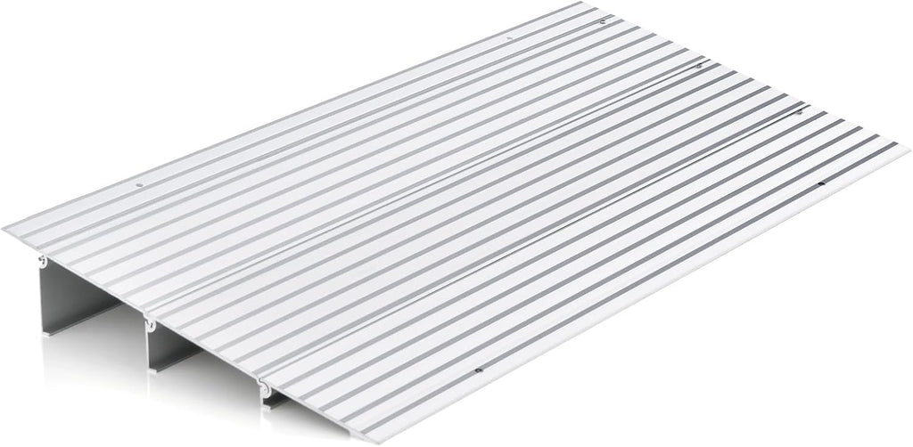 Door Threshold Ramp, 3' Rise Threshold Ramps for Doorways with Non-Slip Surface, Adjustable Aluminum Door Entry Ramps for Wheelchairs, Scooters, Power Chairs, 700LBS Load Capacity (3' Rise)