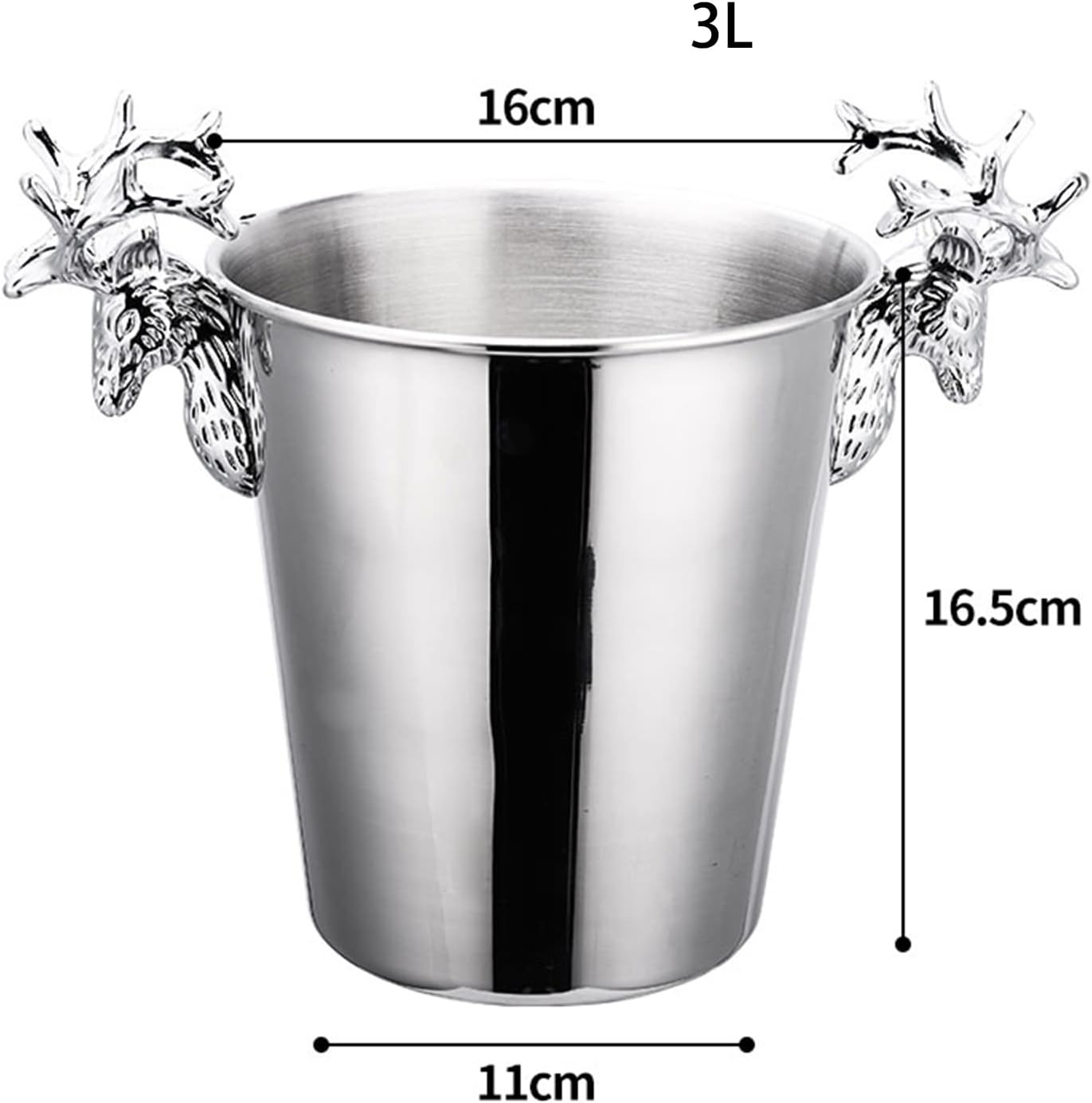 Ice Bucket,Ice Bucket with Lid and Ice Tongs,Ice Buckets for Parties, Rustic Ice Bucket, Deer Head Stainless Steel Ice pails, High-End Decoration, Great for Families, Gatherings, Barbecues,