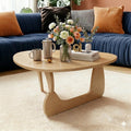 Solid Wood Coffee Table, Mid-Century Modern Triangle Center Table for Living Room, Irregular Natural Wood Tea Table, 43.3' L x 27.5' W x 16.5' H