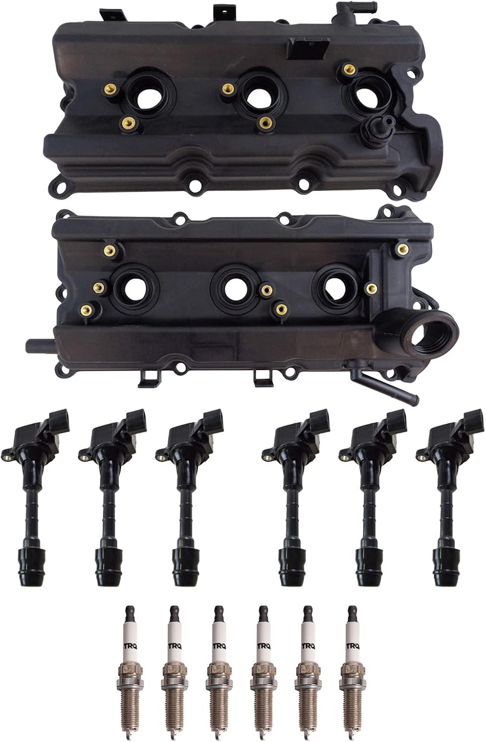TRQ Ignition Coil and Spark Plug Kit 6 Piece Iridium Spark Plugs Compatible with 2007 Infiniti G35