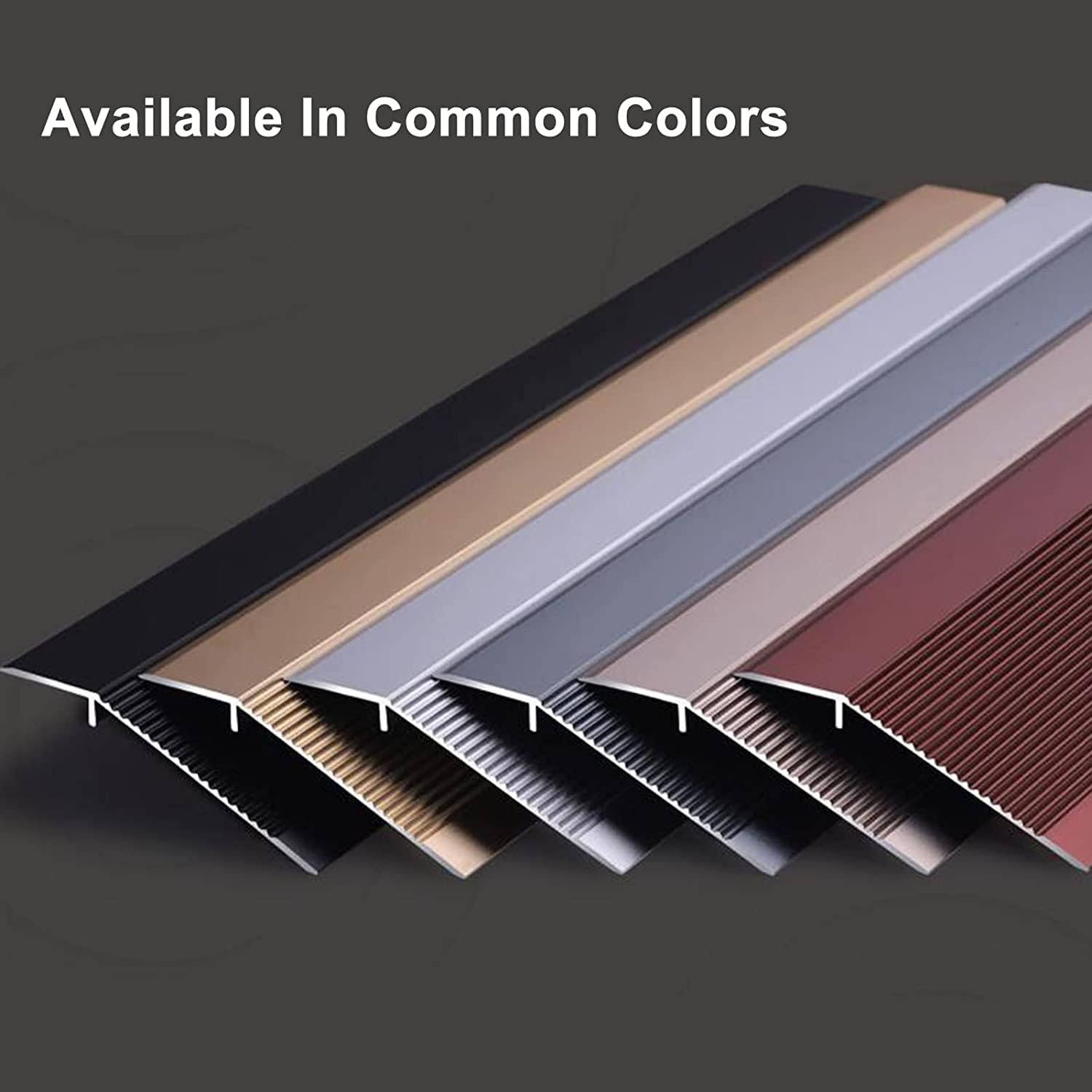 Floor Transition Strip Walkers Entry Ramp, Doorway Thresholds Reducer dor Kindergarten Hotel, Aluminum Floor Cover Edge Trim Strips Tile to Wood, Wide Floor Ramp Joining Strip ( Color : Black , Size :