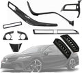 For Toyota Camry LE SE XLE XSE 2018 -2020 Models Carbon Fiber Black plastics ABS Full Set of Car Interiors Instrument Panel Center Console Trim Air Outlet Steering Wheel Cover Car Accessories 10pcs