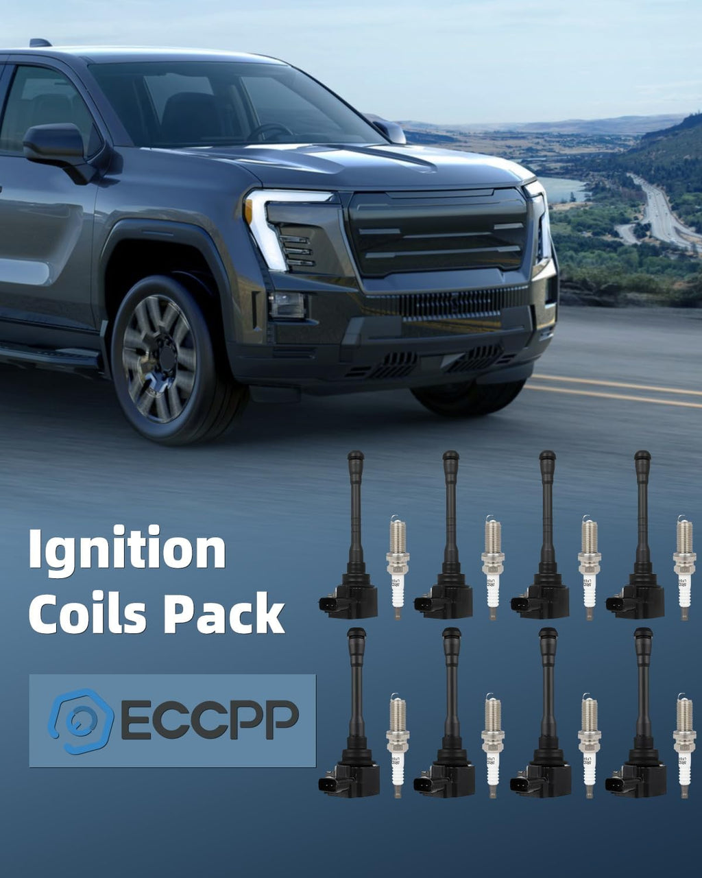 ECCPP 8 ignition coils with 8 iridium Spark Plugs,UF812+ UF813,coils packs,for Nissan TITAN 2017-2020,TITAN XD 2016-2020,NV2500 2018-2020,NV3500 2018-2019C998,GN10880,UF812