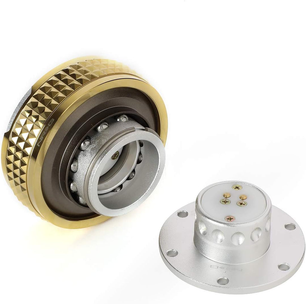 NRG Innovations SRK-210SL/CG Quick Release Kit (Silver Body/Chrome Gold Pyramid Ring)