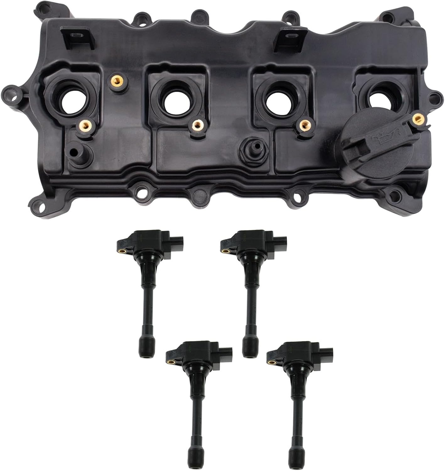 TRQ Ignition Coil Kit 5 Piece Compatible with 2008-2012 Nissan Rogue