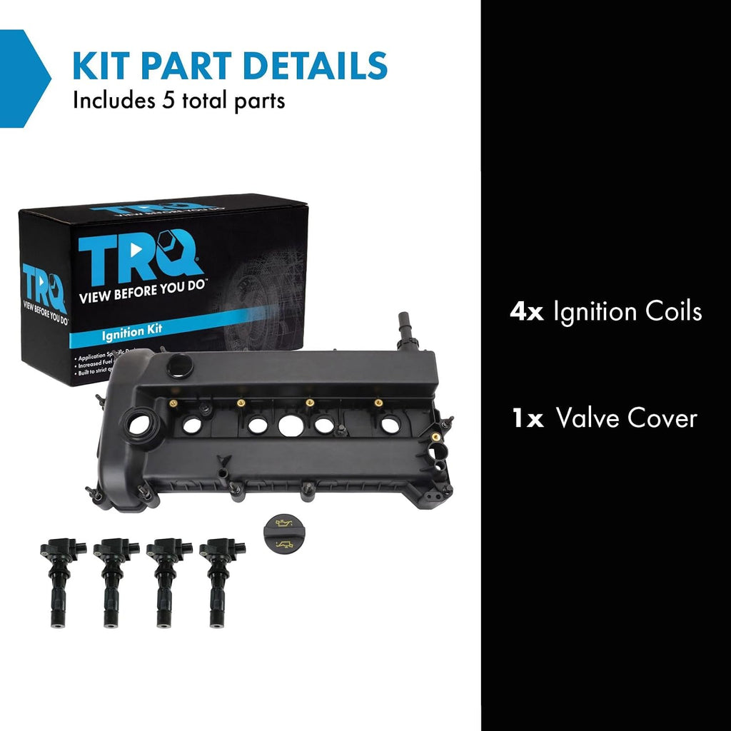 TRQ Ignition Coil Kit 5 Piece Compatible with 2006-2009 Ford Fusion 2006-2009 Mercury Milan