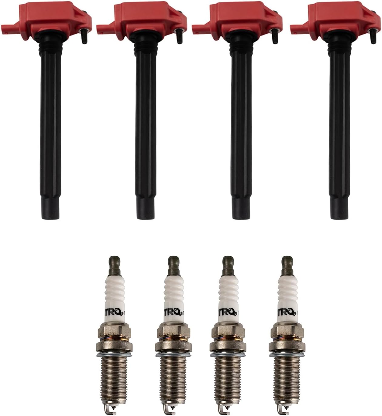 TRQ Ignition Coil & Spark Plug Kit 8 Piece Iridium Spark Plugs Compatible with 2014-2016 Dodge Dart 2015-2017 Chrysler 200 2014-2021 Jeep Cherokee Renegade Compass 2015-2021 Ram ProMaster City
