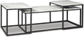Signature Design by Ashley Donnesta Contemporary 3-Piece Table Set, Includes Coffee Table and 2 End Tables , Black & White