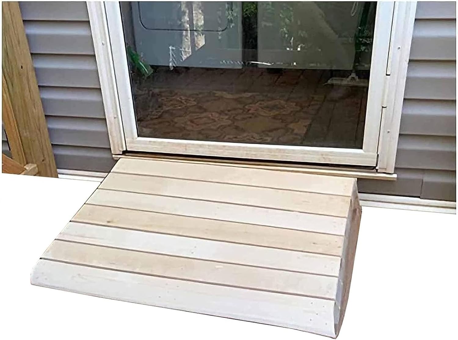 Threshold Ramp, 2-6' Rise Wheelchair Ramp Doorway, Home Front Door Entry Ramps, Wooden Non-Slip Surface Curb Ramp for Wheelchair Scooter Walkers Car Motorcycle ( Size : 15.3x13.8x5.9in/38.8x35x15cm )