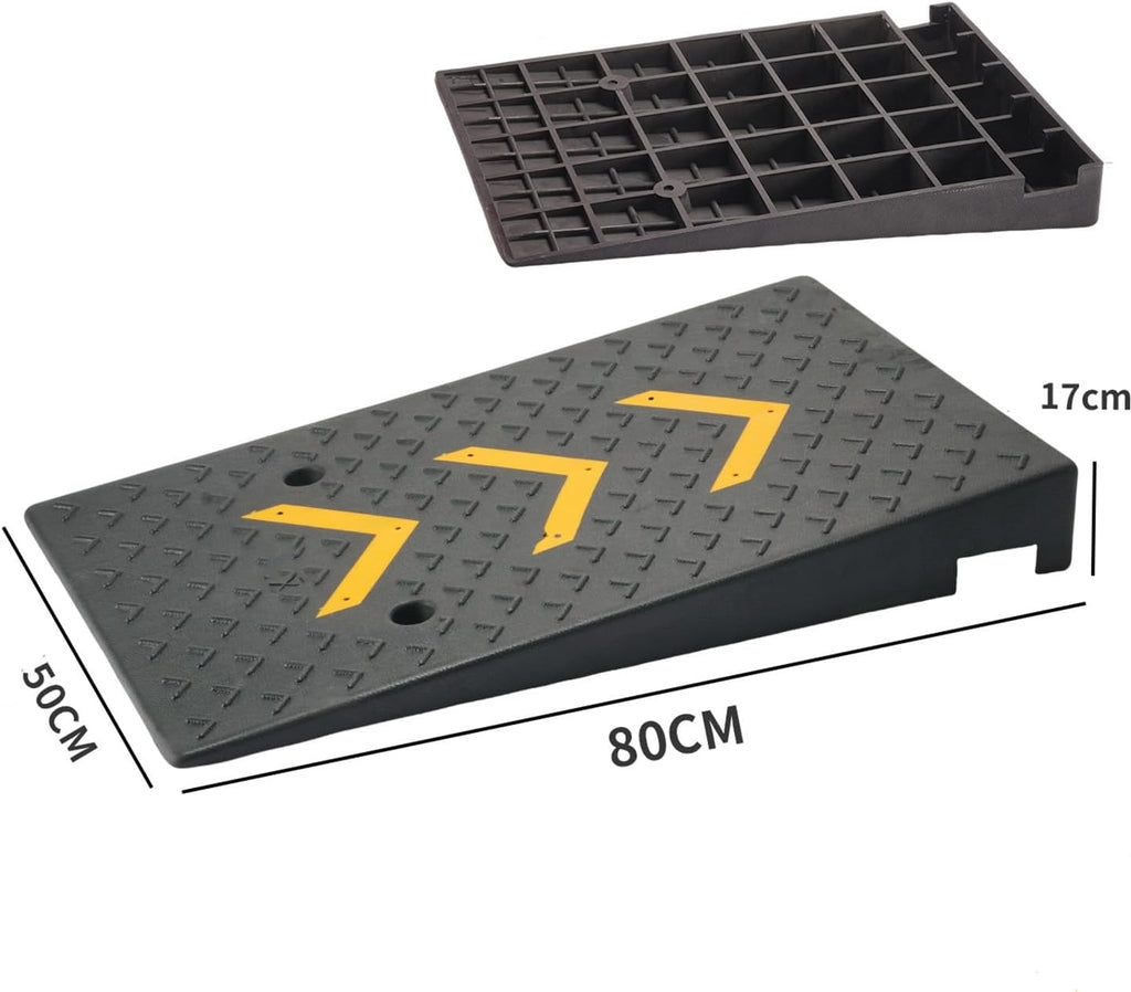 Rubber Kerb Ramps 4-7 inches Height, Heavy Duty Threshold Ramps for Driveway, Mobility Scooter/Step, 20 Ton Load Capacity(Rise 7 inch/17cm)