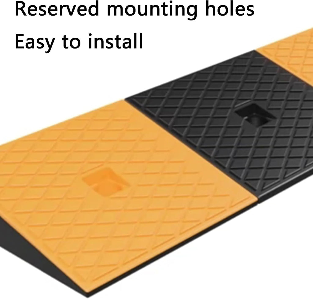 Rubber Curb Ramp 2' Rise Height, 39.4' Length Curbside Bridge Ramp, for Driveway Curb Ramp Loading Dock Truck Pickup Threshold Ramp Rubber Slope Pad, 1PCS