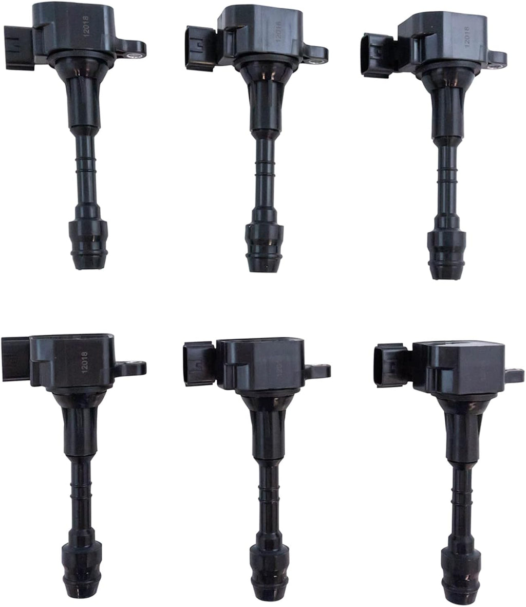 TRQ Ignition Coil & Spark Plug Kit Iridium 6 Piece Compatible with 2002-2004 Infiniti I35 2002-2006 Nissan Altima V6 3.5L 2002-2008 Maxima 2003-2007 Murano 2004-2009 Quest