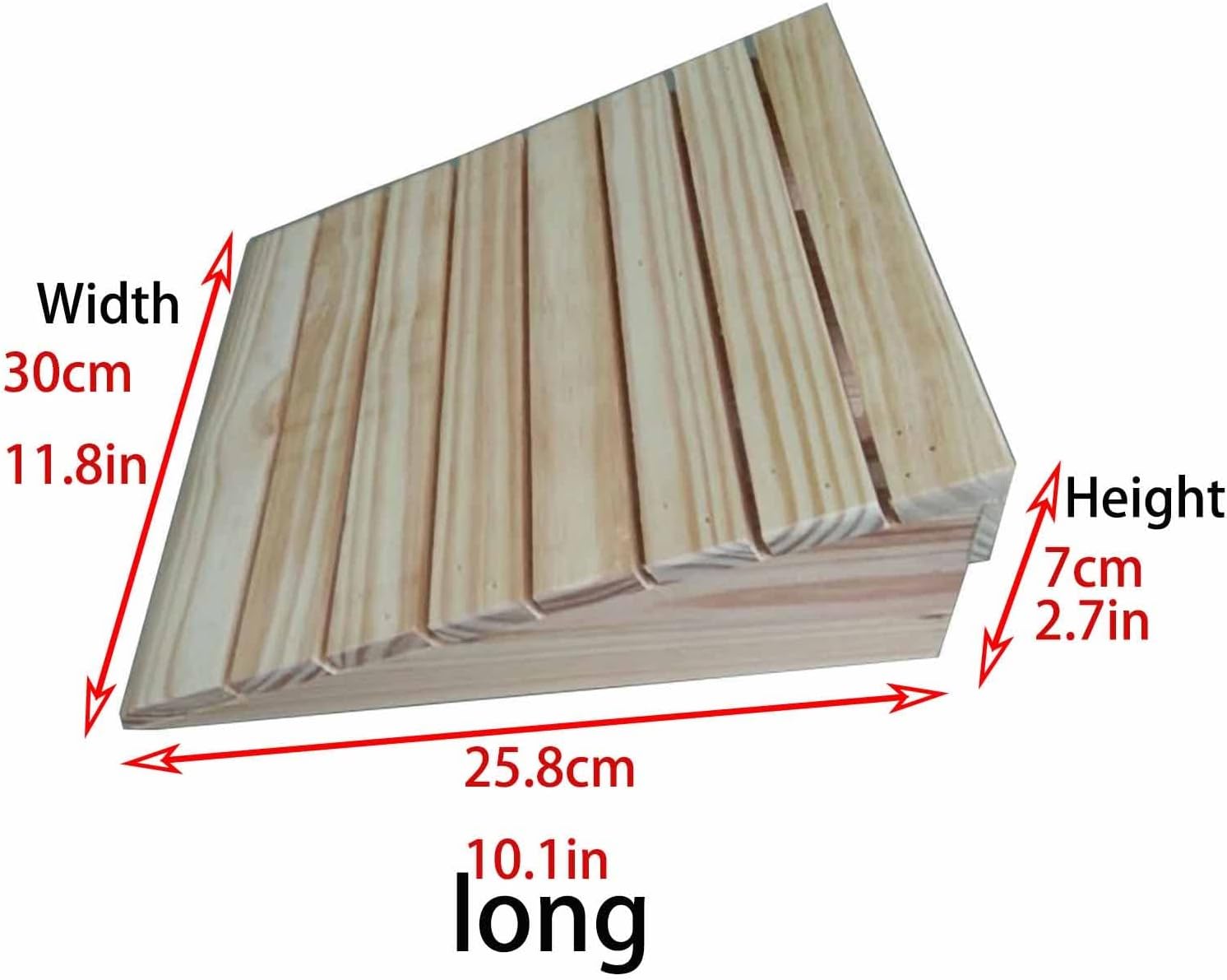 Outdoor Garden Wheelchair Ramps, Wooden Doorways Threshold Ramps for Elderly/Pets, 4inch/7inch/8inch Rise Entry Ramps(25.8 x 30 x 7cm)