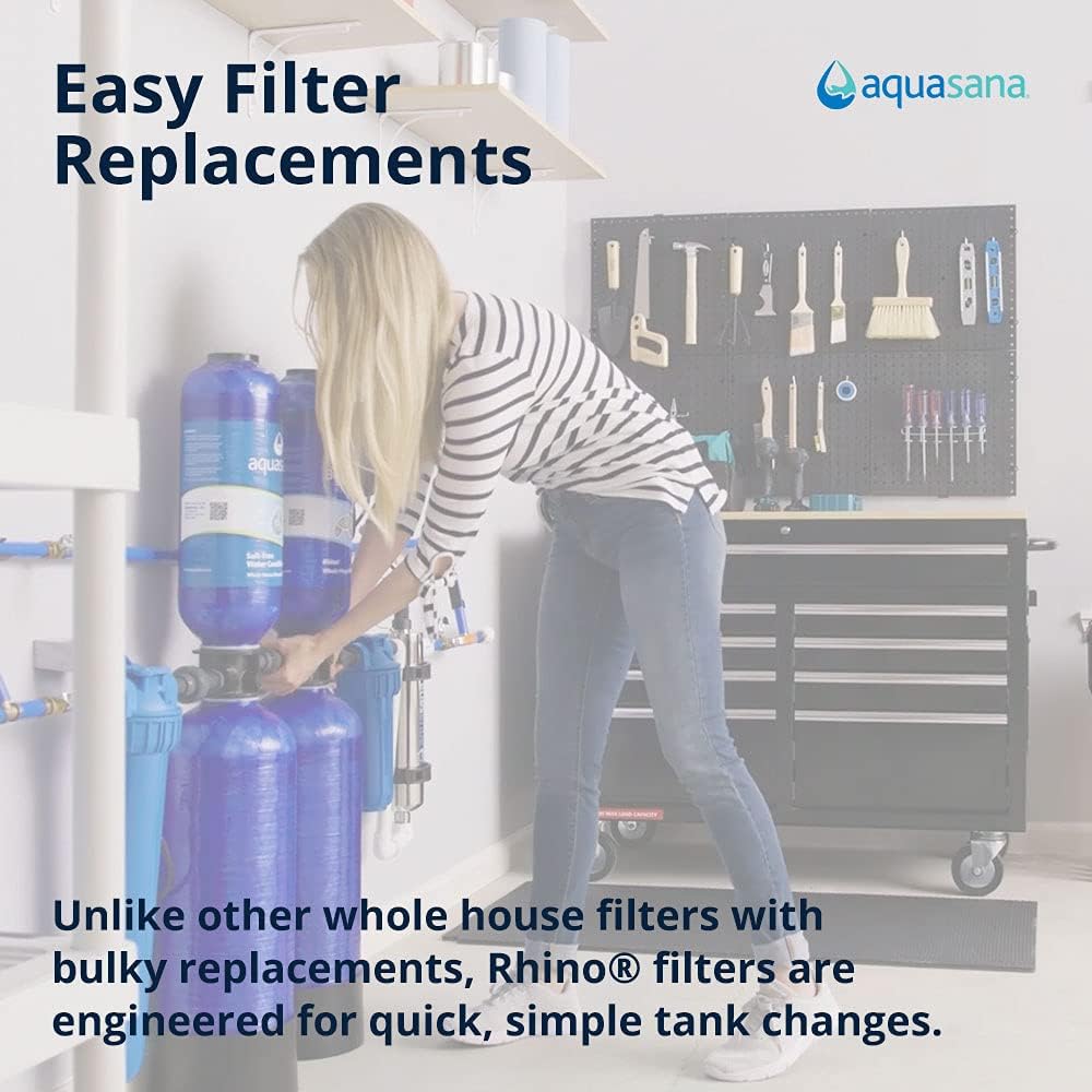 Aquasana Rhino Whole House Water Filter System Installation Kit with 3/4' Fittings and 10' Pre-Filter