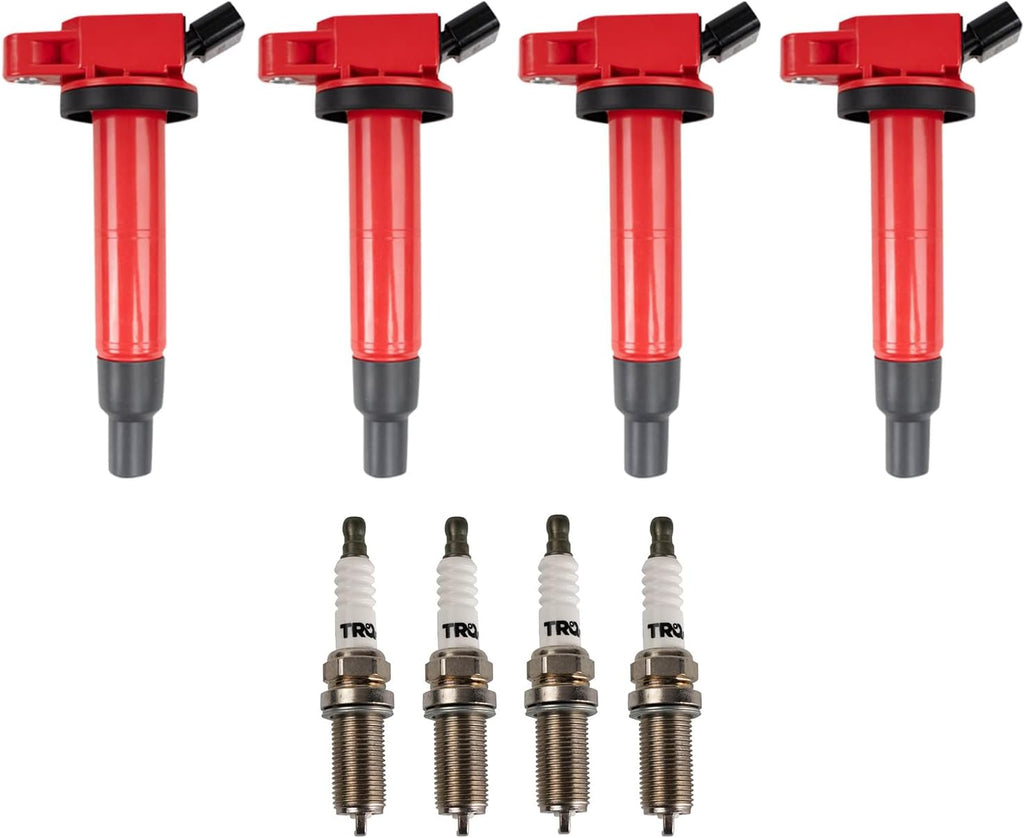 TRQ Ignition Coil & Spark Plug Kit 8 Piece Iridium Compatible with 2001-2011 Toyota Camry 2001-2007 Highlander 2001-2008 RAV4 2002-2006 Solara 2005-2010 Scion tC 2010-2012 xB 2009-2010 Corolla Matrix